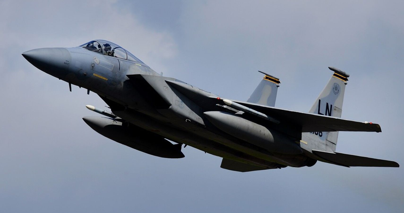 US Air Force F-15C Eagle fighter aircraft in flight