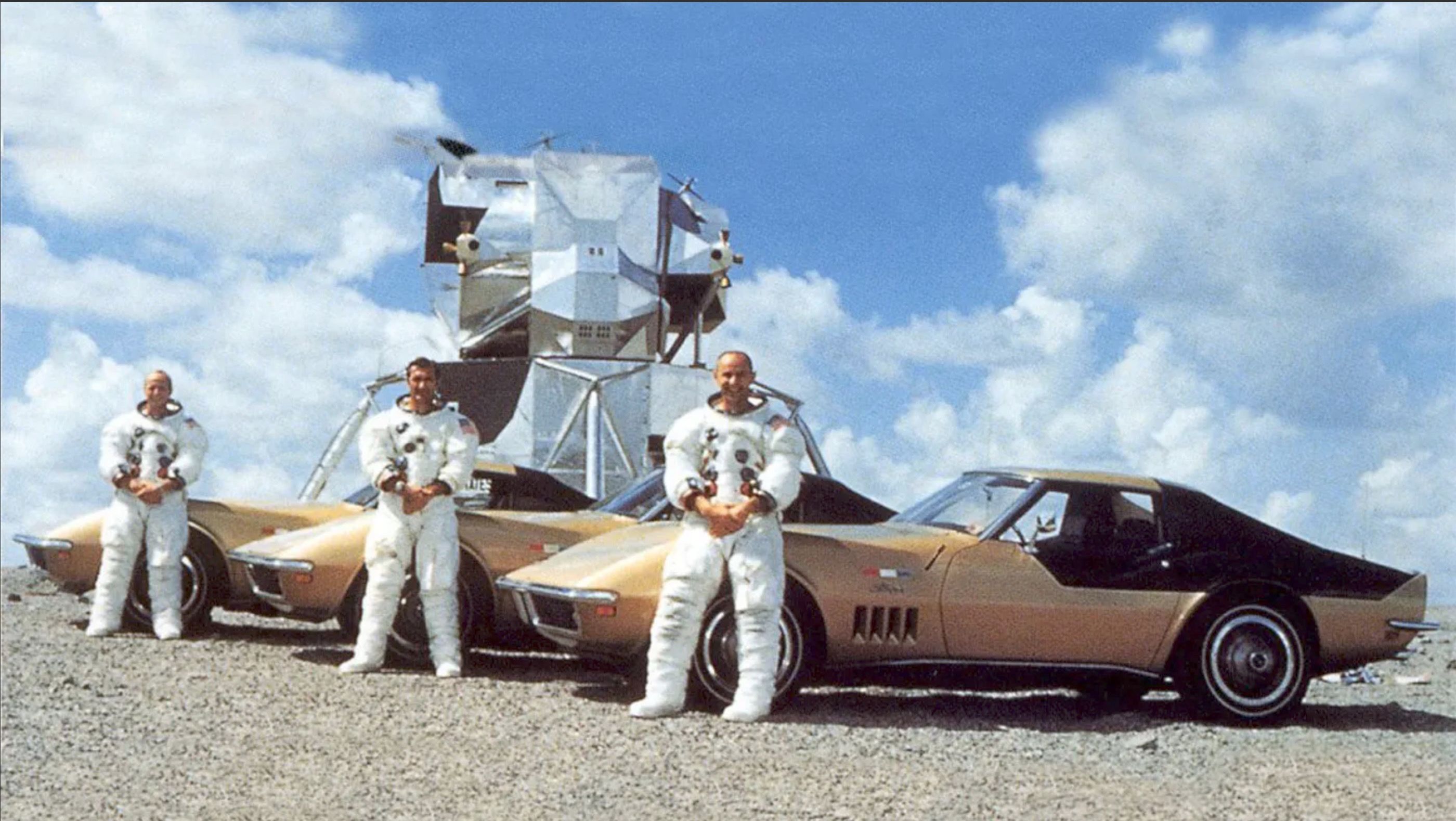 Astronauts With Chevy Corvettes Apollo Space Mission NASA