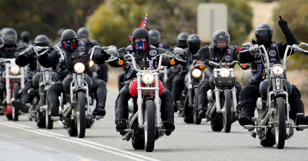 Motorcycle club on the road