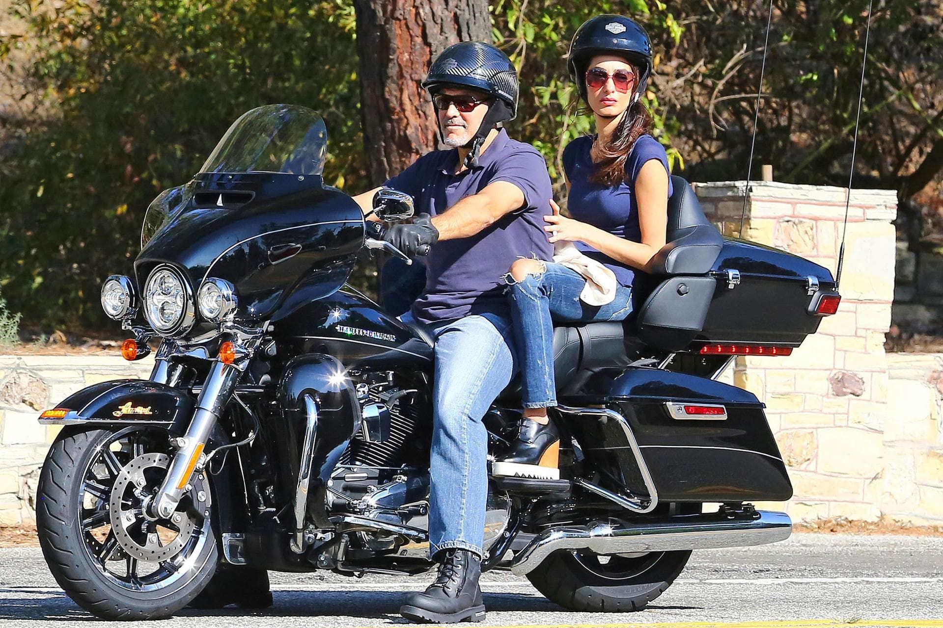 george clooney on a motorcycle