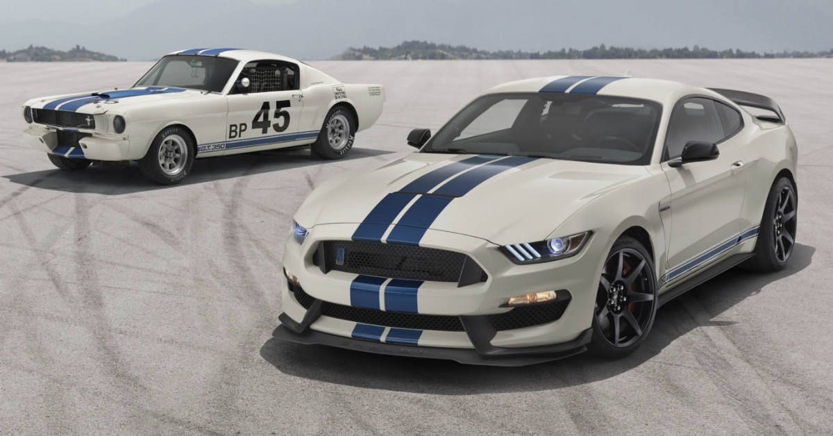 Old and new Ford Mustang GT350
