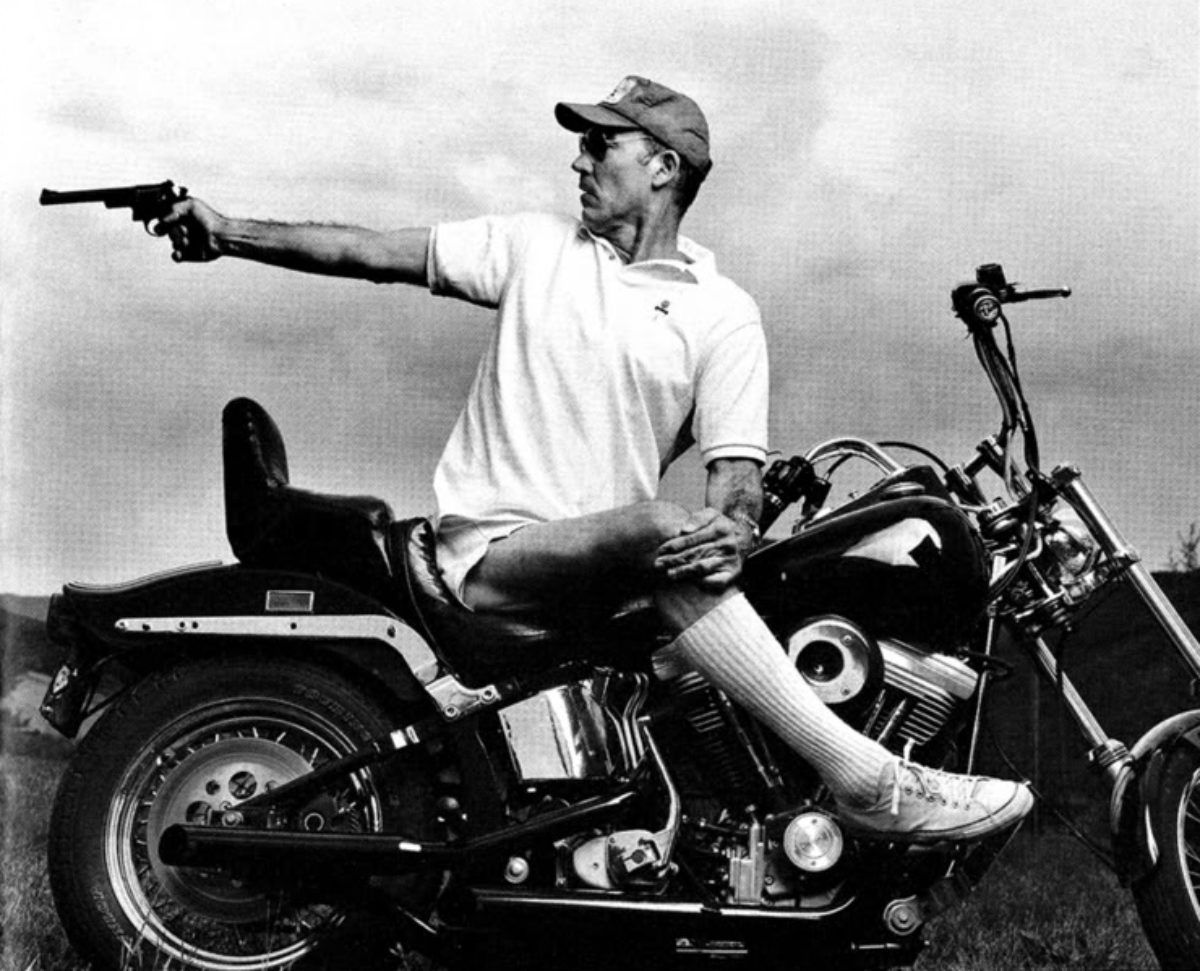 hunter s. thompson on a motorcycle