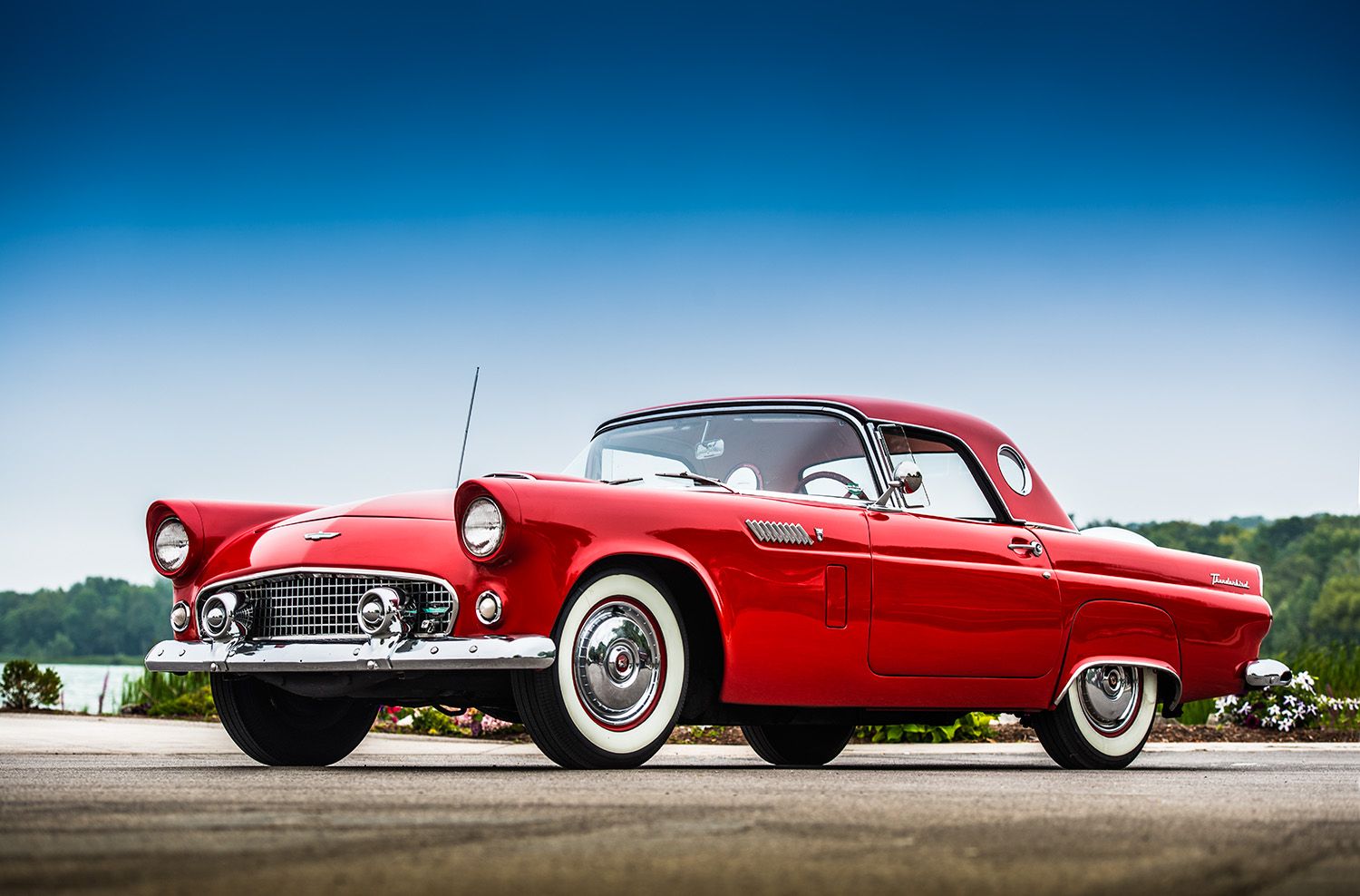 1955 Ford Thunderbird on the road