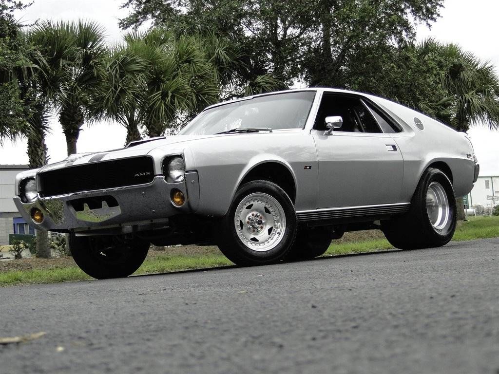 A 1968 AMC AMX that is ready for the track