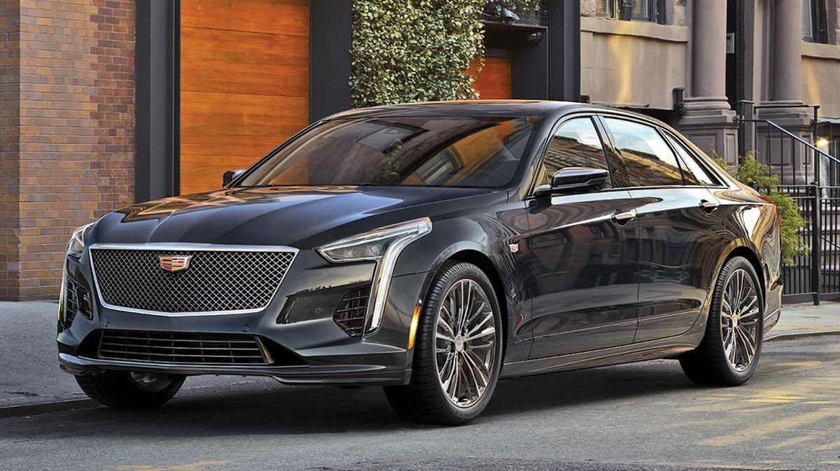 Black Raven 2019 Cadillac CT6-V parked on the side of an urban road