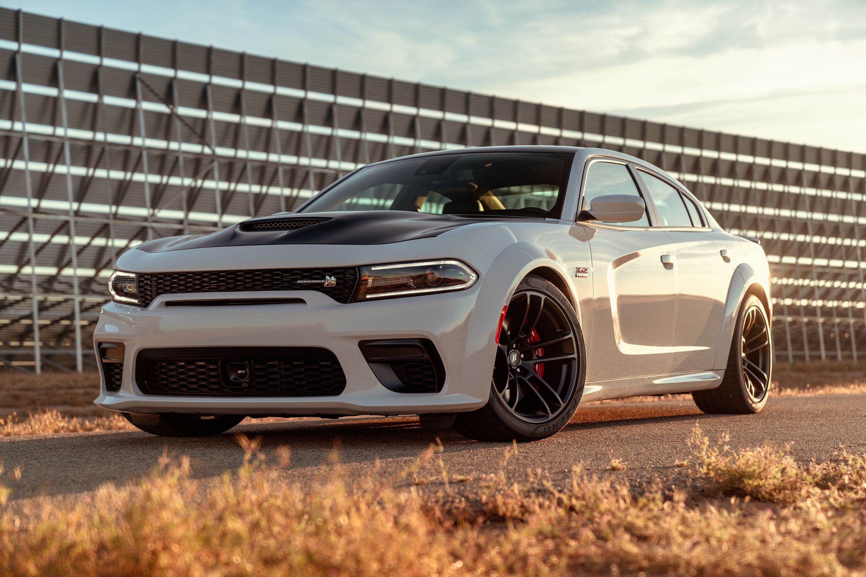 A new 2020 Dodge Charger Scat Pack on the road