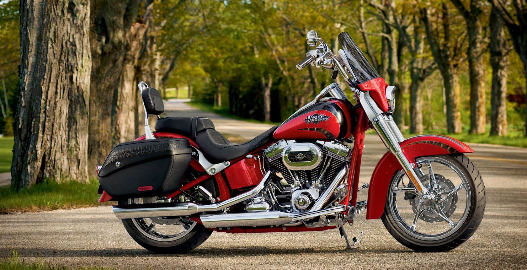 Red and black 2012 CVO Softail Convertible