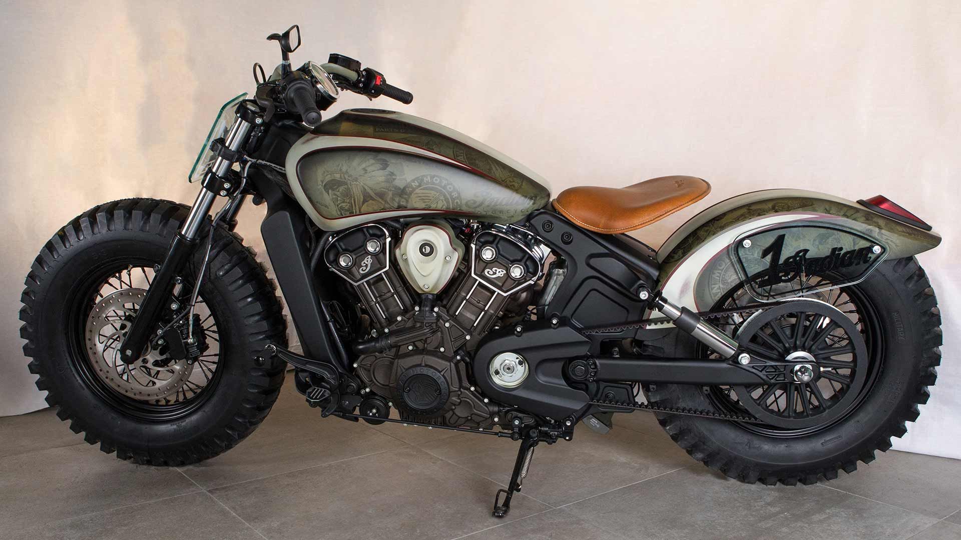 Custom Indian Motorcycle with subtle graphics