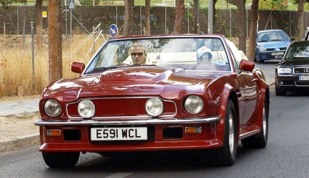 David Beckham driving his 1987 Aston Martin Volante