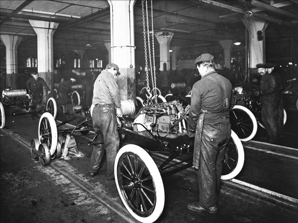 Ford Workers On Assembly Line