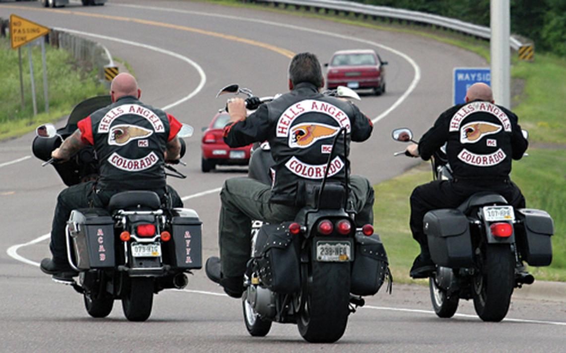 Hells Angels Riding On Road