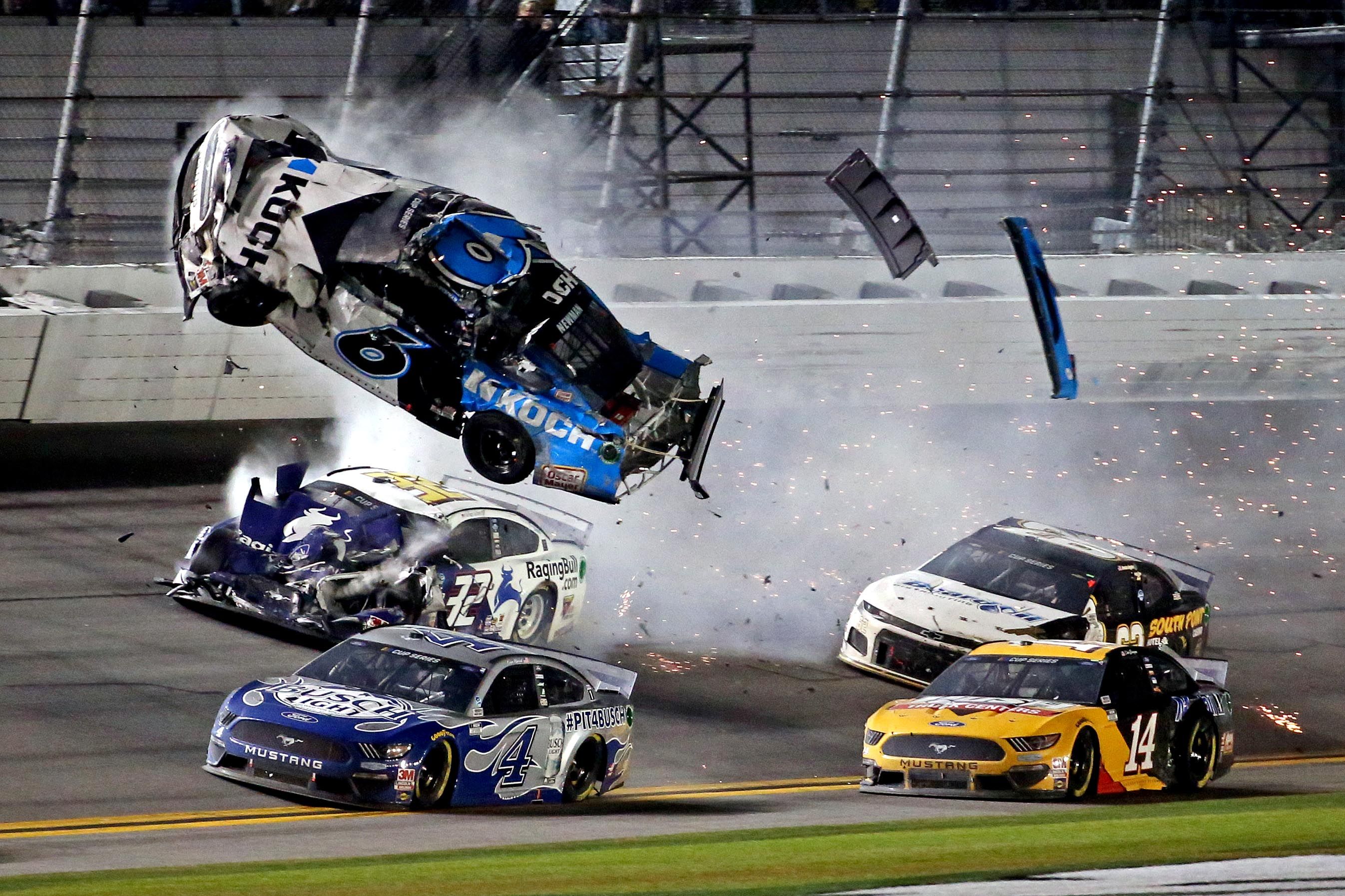 Ryan Newman's NASCAR crash during a race