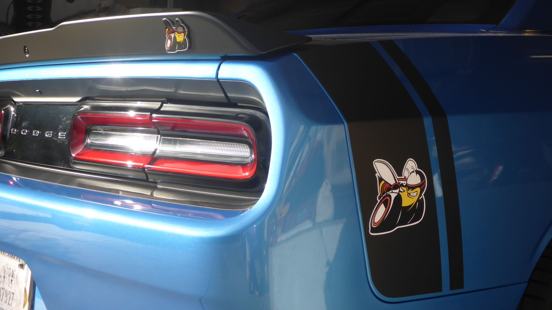 Dodge Challenger rear with Scat Pack decals