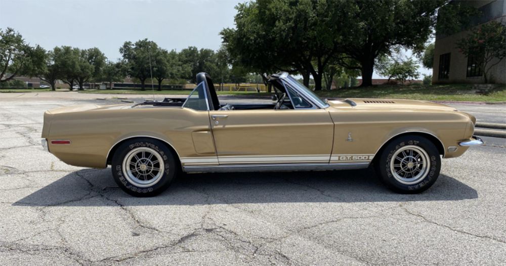 Sunlit Gold 1968 Shelby Mustang GT500 exterior