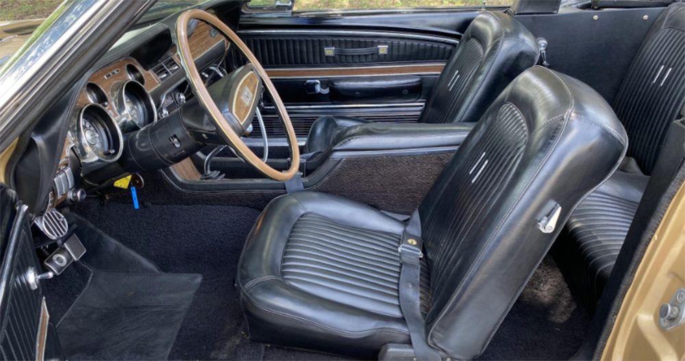 Sunlit Gold 1968 Shelby Mustang GT500 interior