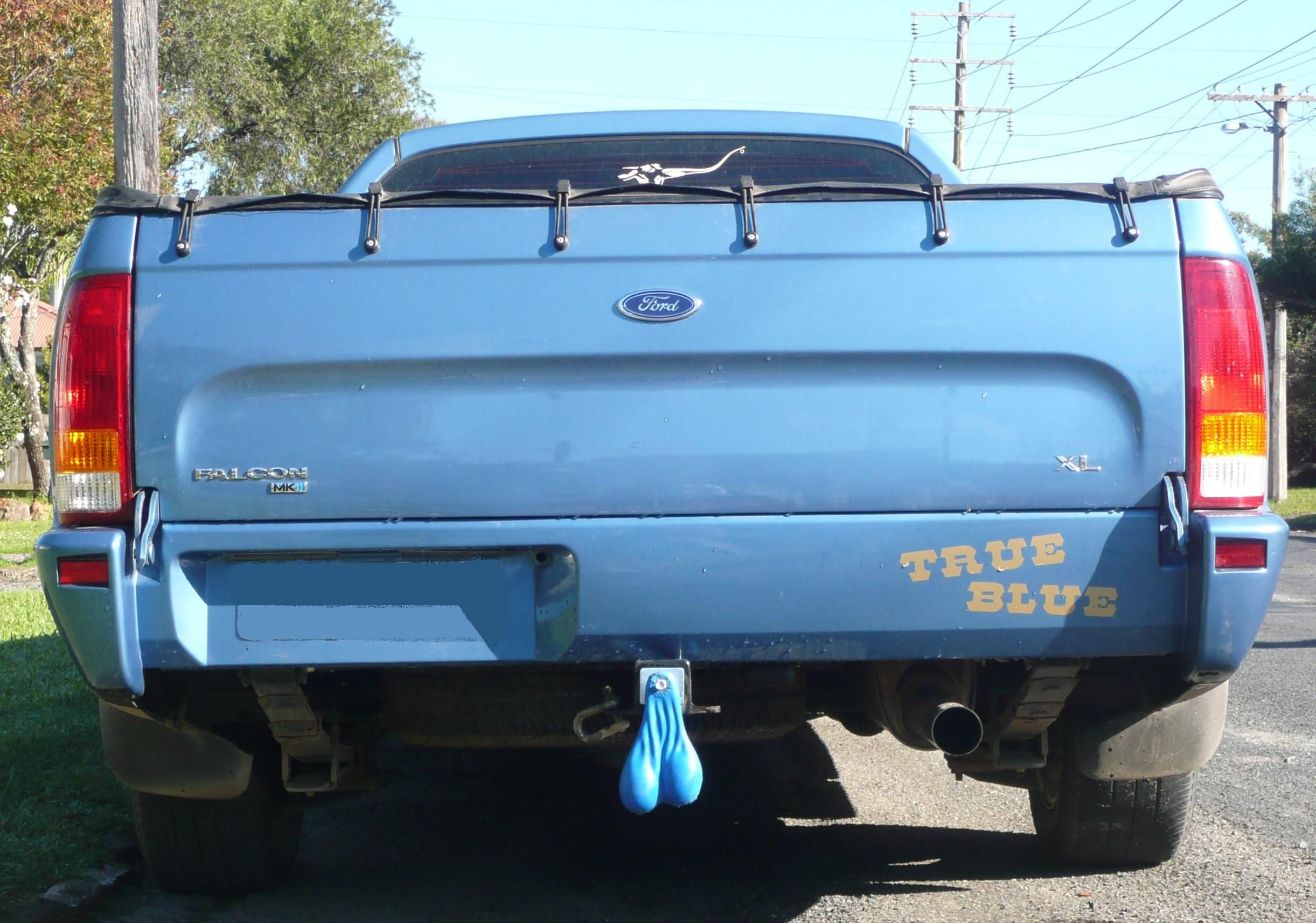 Via blue ford truck with nutz