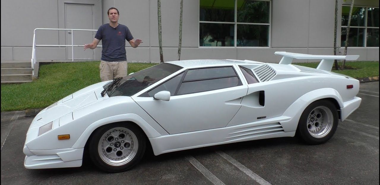 White Lamborghini Countach with Doug Demuro