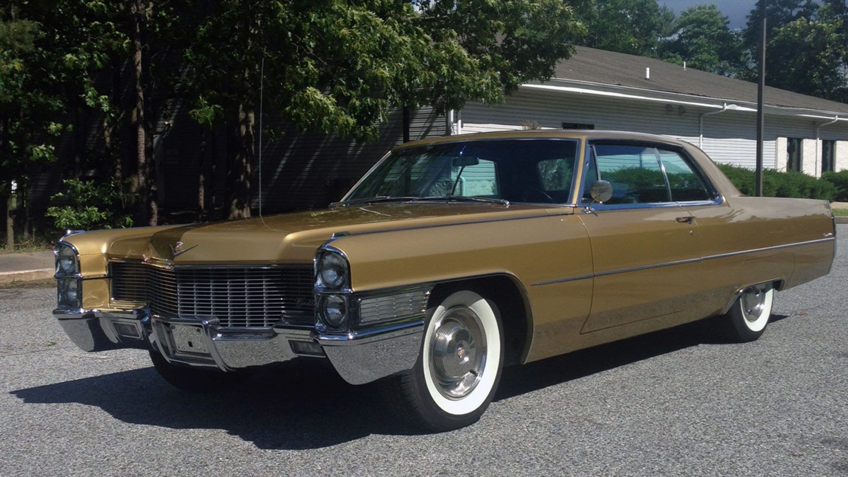1965 cadillac coupe deville, brown, parked outside