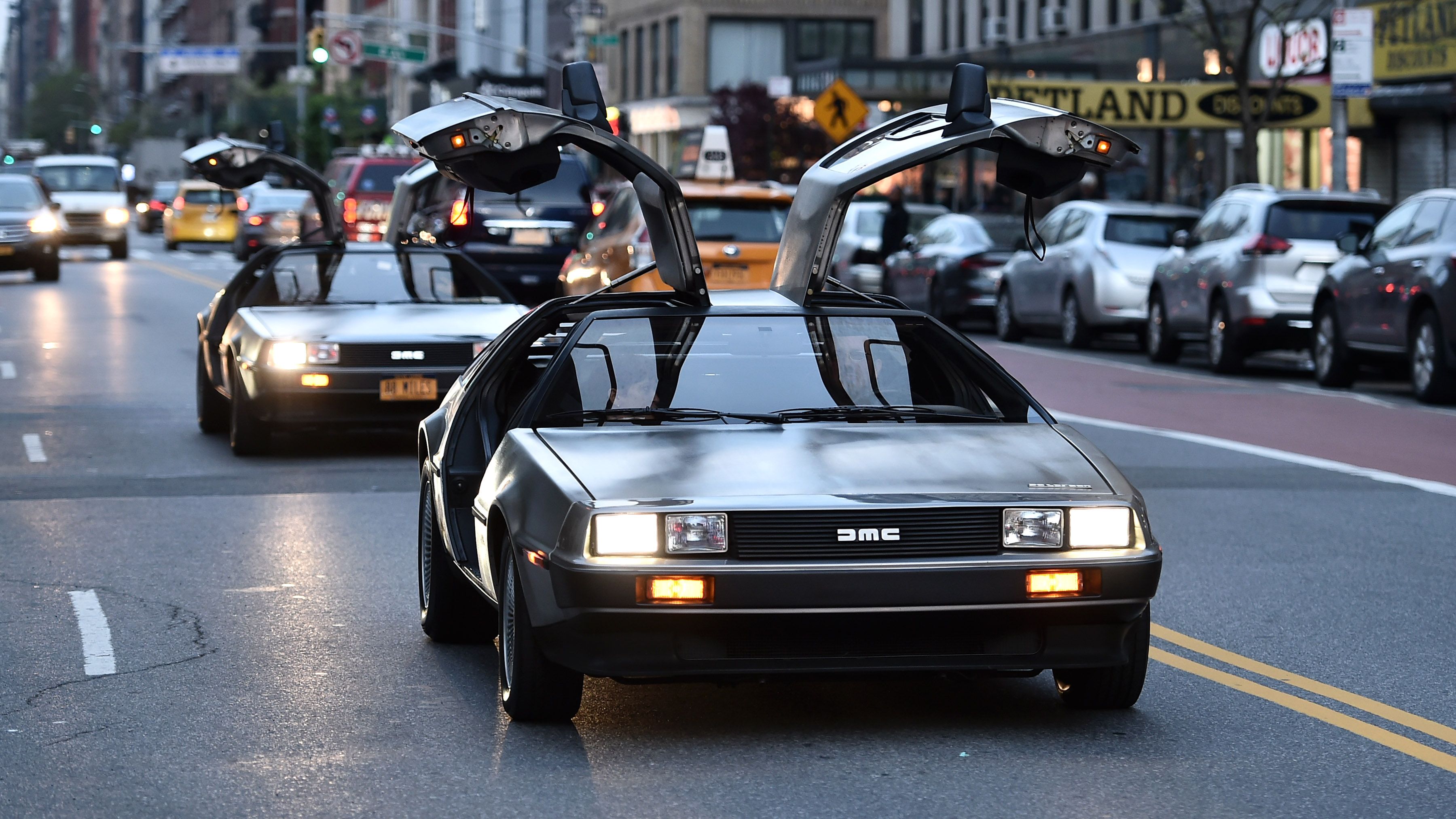 Delorean Automobiles arrive at a screening of Framing John DeLorean during the 2019 Tribeca Film Festival