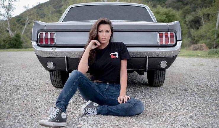 Constance Nunes sitting in front of Babystang