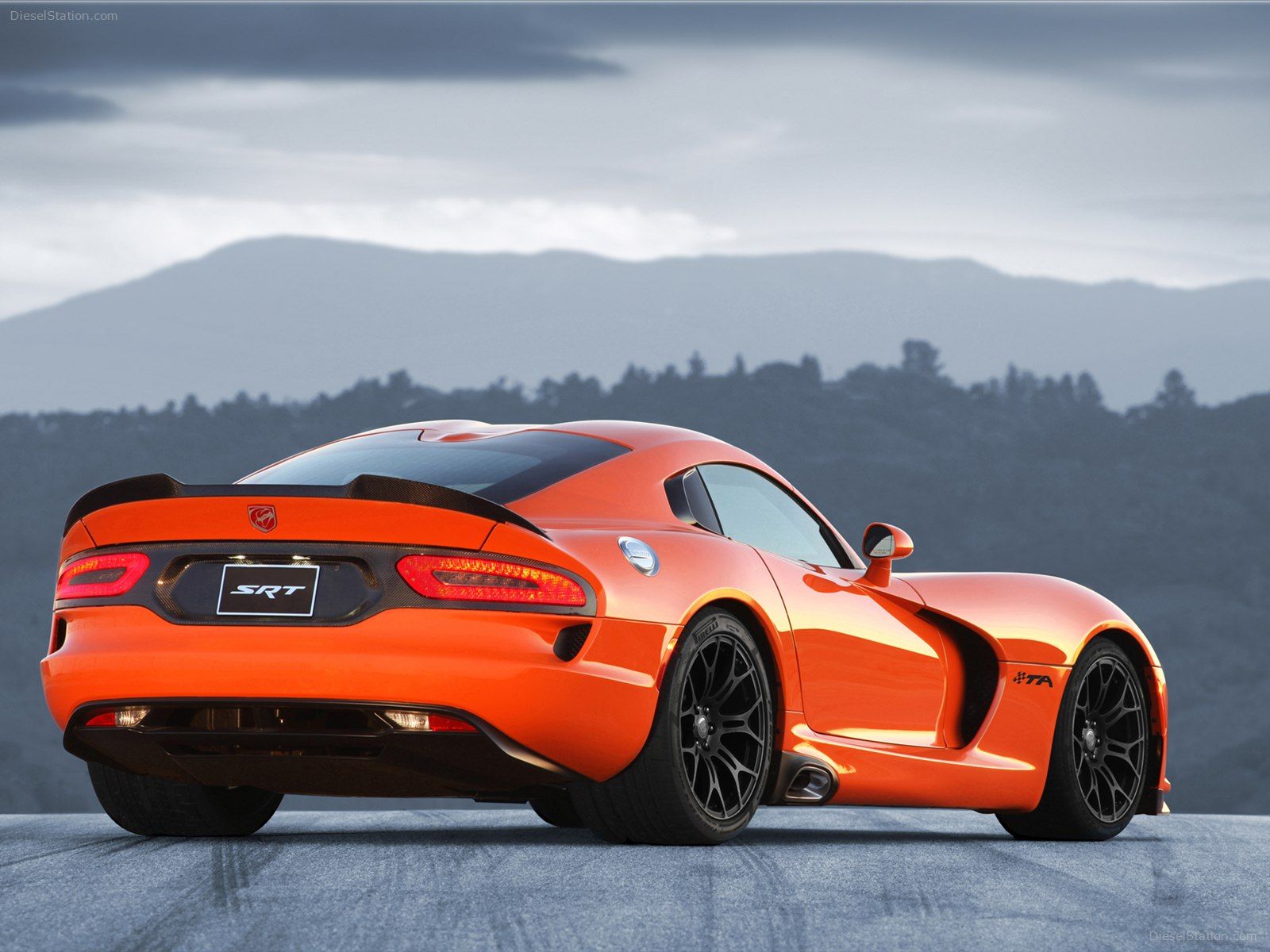 SRT Dodge Viper with mountain view