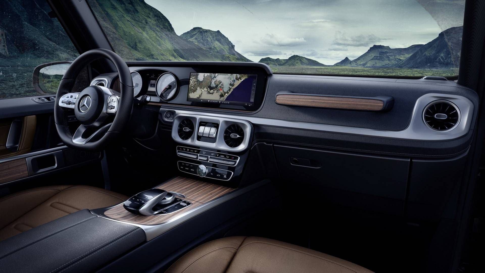 Interior cabin view of the 2019 Mercedes G-class vehicle
