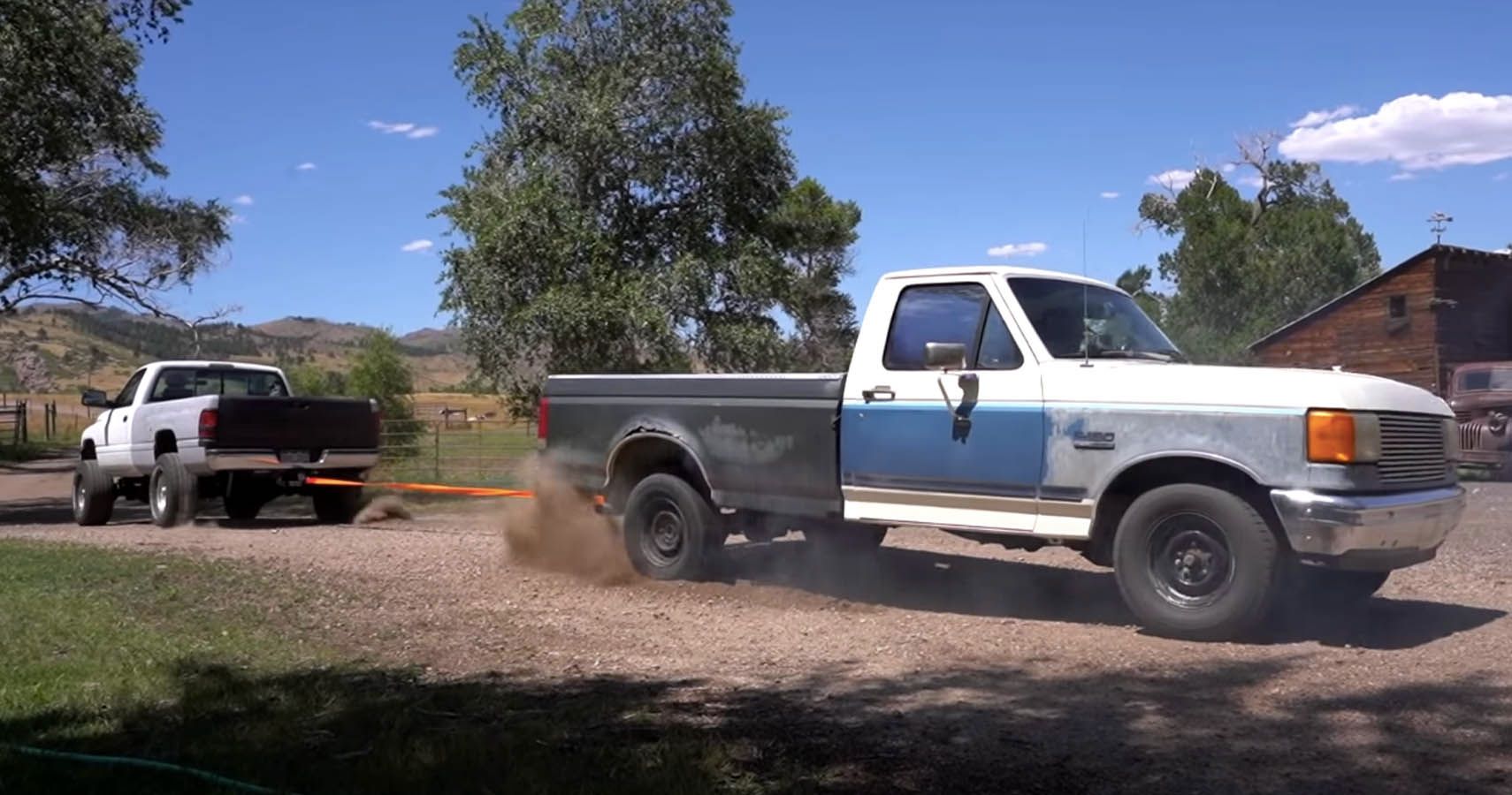 Tug Of War! 1991 Ford F-150 Vs. Cummins-Powered 1994 Dodge Ram