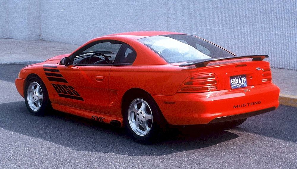 The rio red 1994 Ford Mustang SVT Boss 10.0L showing off