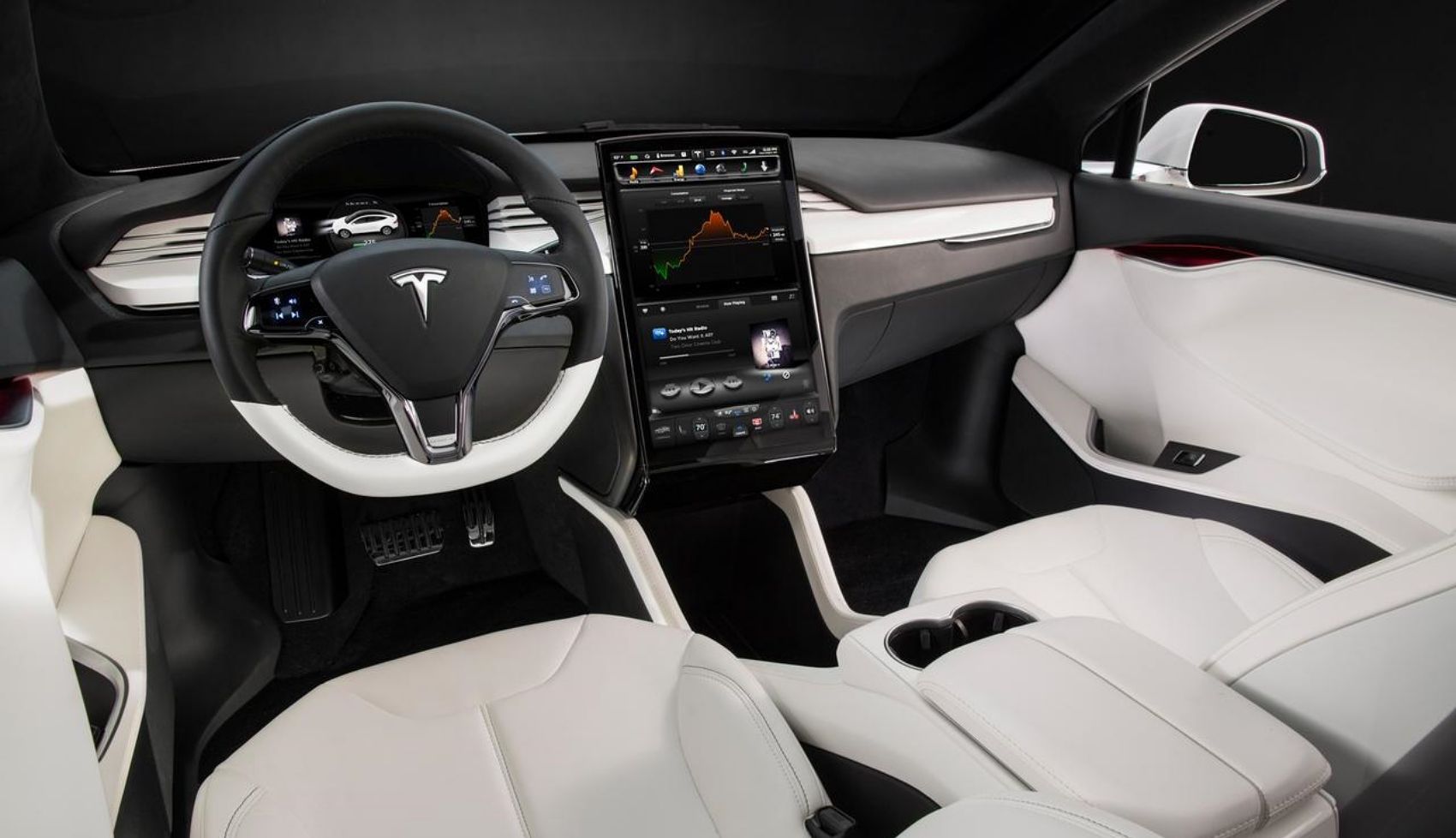 2015 Tesla Model X White Leather Interior
