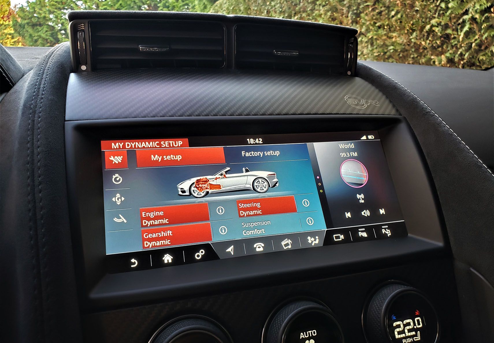 Jaguar's main touchscreen is filled with useful features.