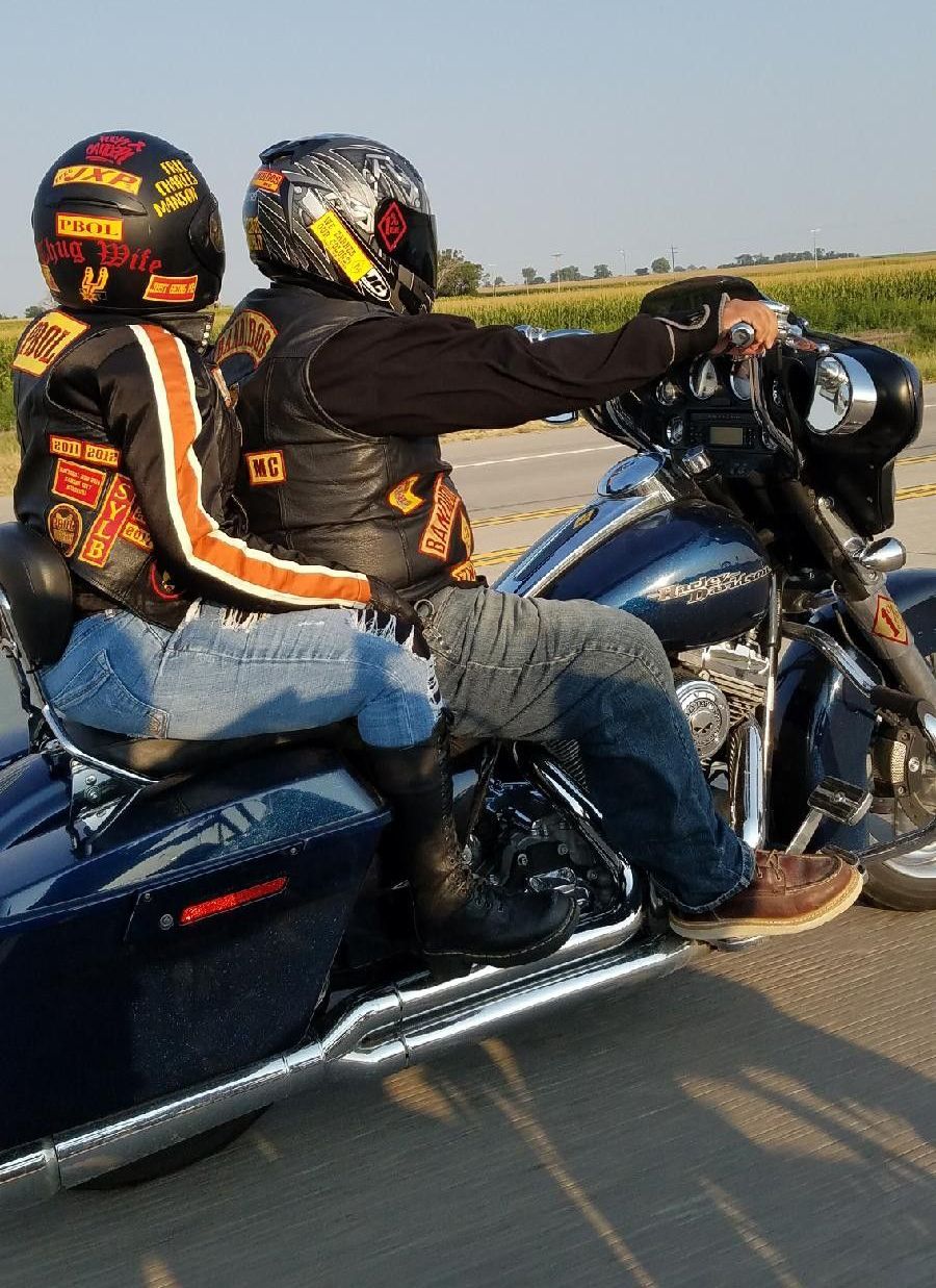 Bandidos on a Harley on the highway