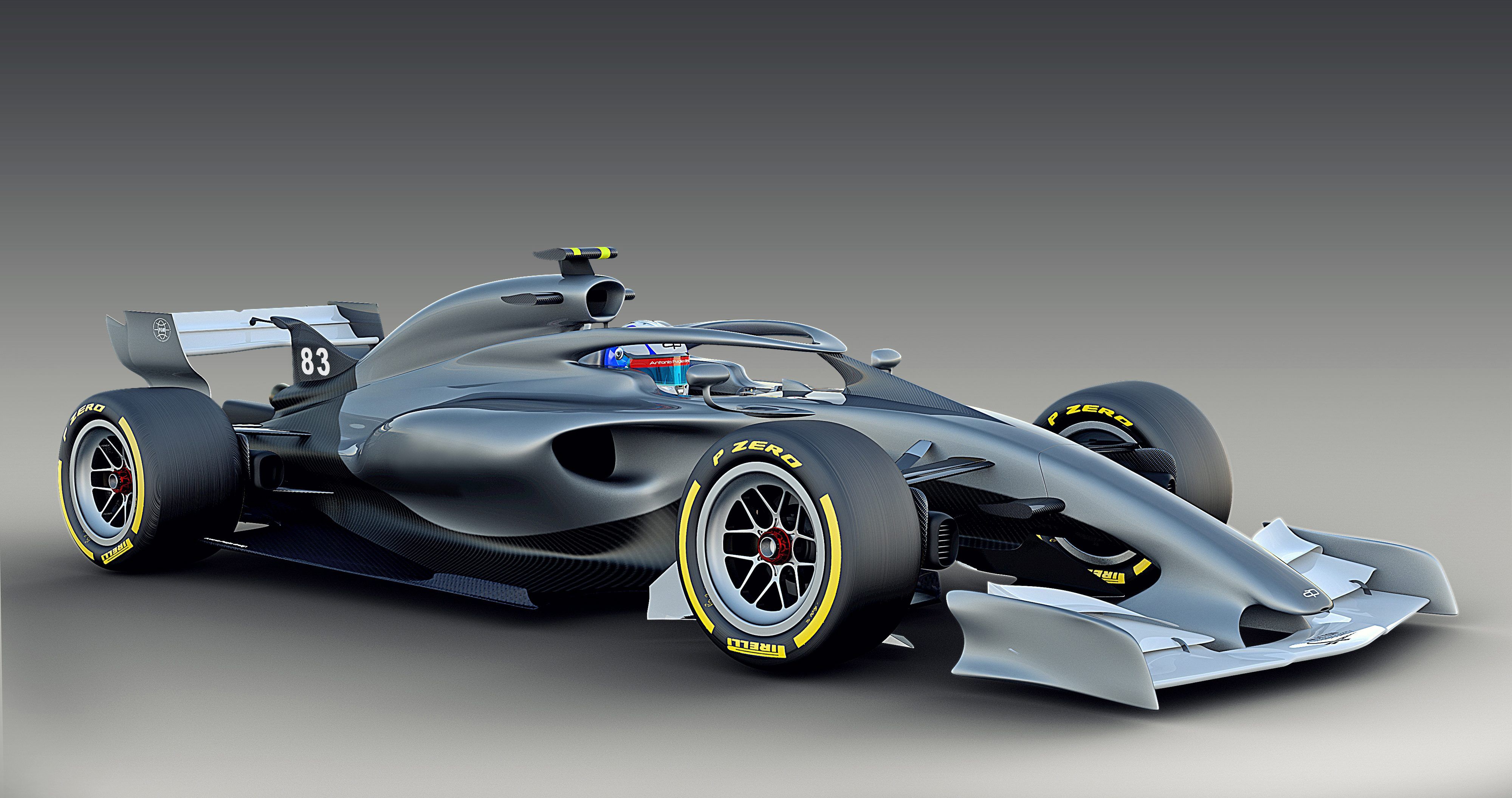 A concept car ahead of the 2022 F1 regulation changes