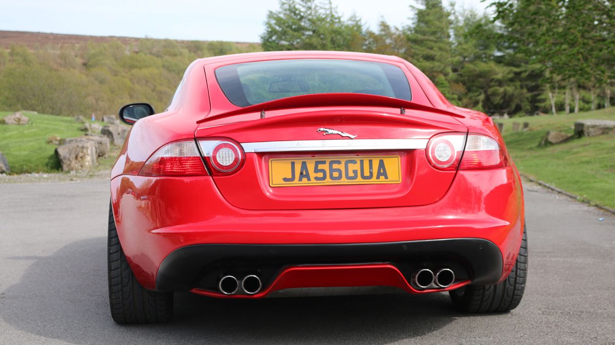Red Jaguar XKR rear