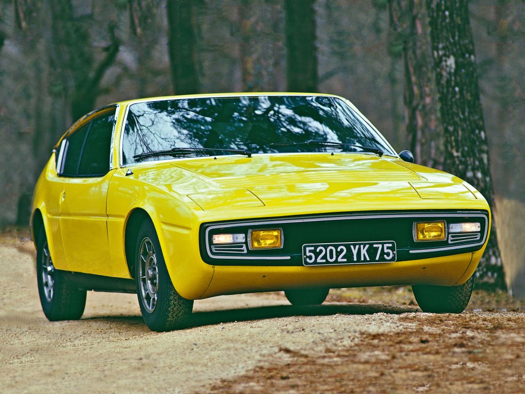Yellow Matra Bagheera on a dirt forest road