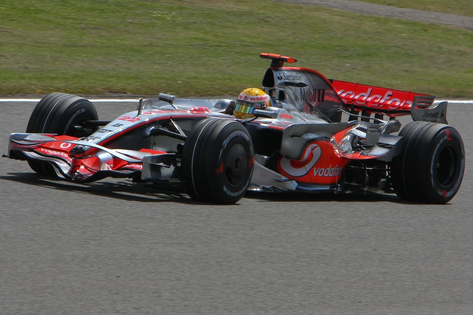 Lewis Hamilton in the 2008 McLaren F1 car