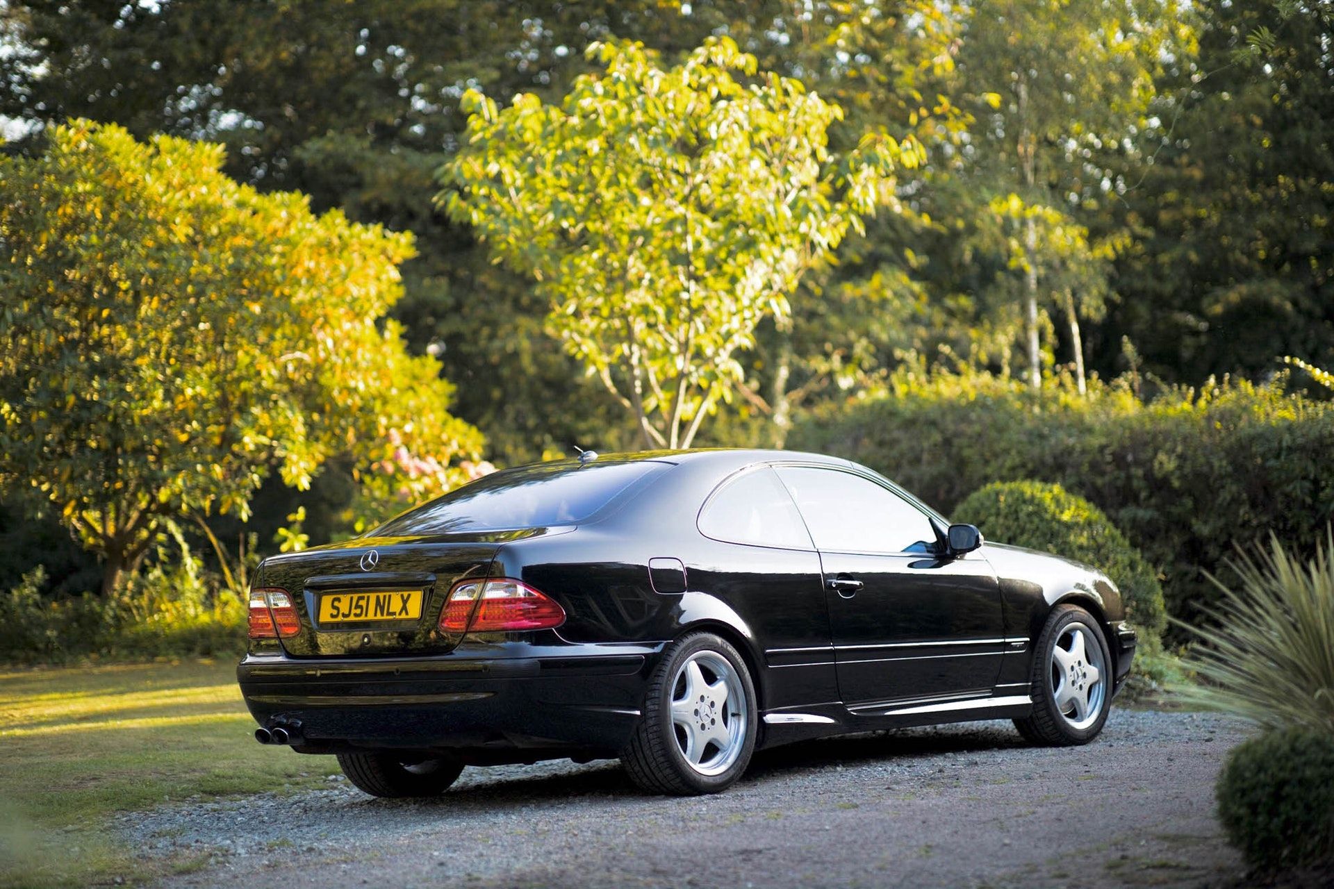 Black Mercedes-Benz CLK rear