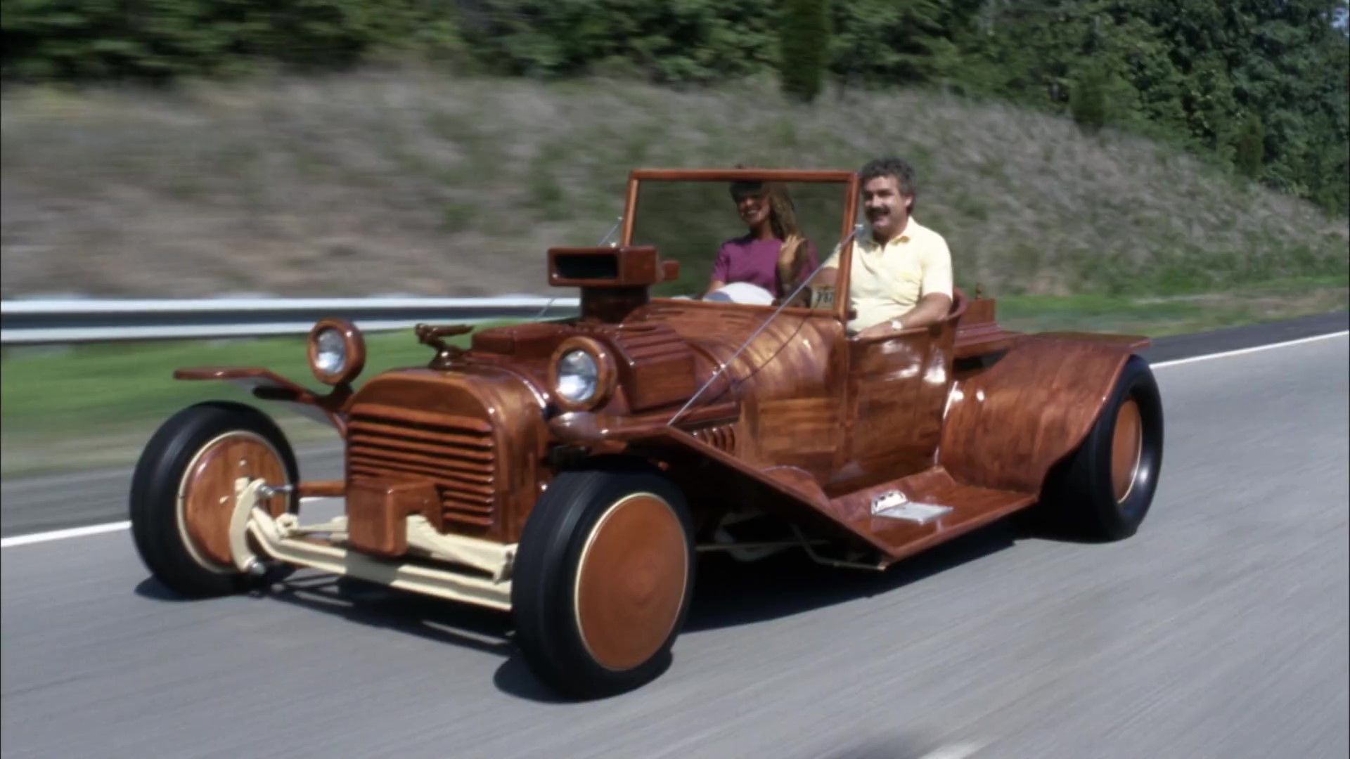 Wayne Allen enjoying a drive in the Wooden-T