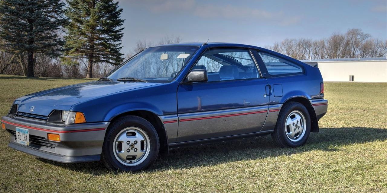 A blue 1985 Honda CRX SI