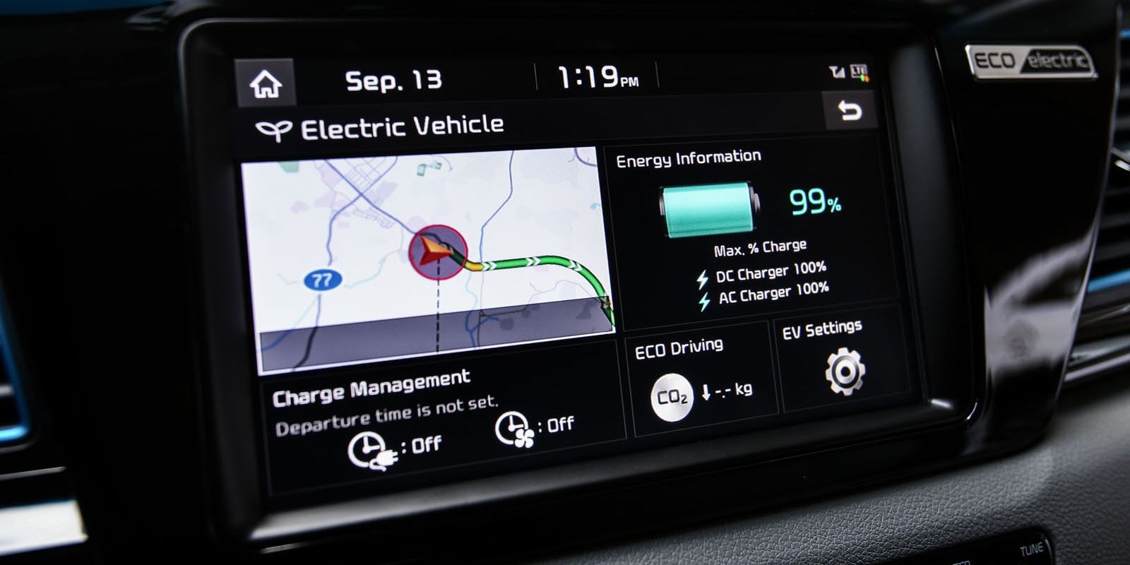 Kia Niro EV Infotainment Screen Charging Electric