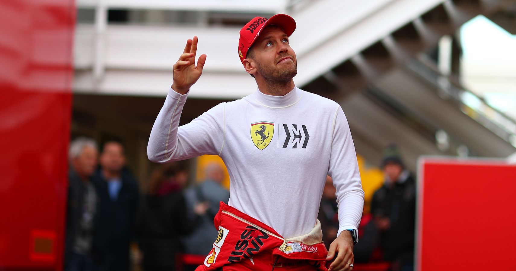 Sebastian Vettel waving