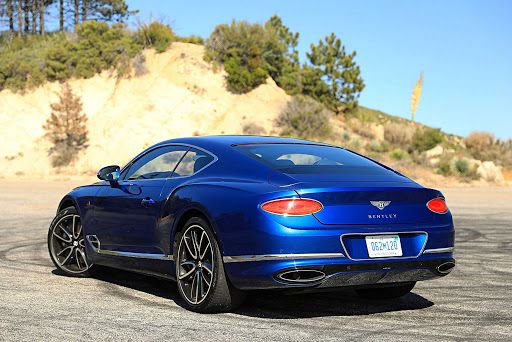 Blue Bentley Continental GT rear