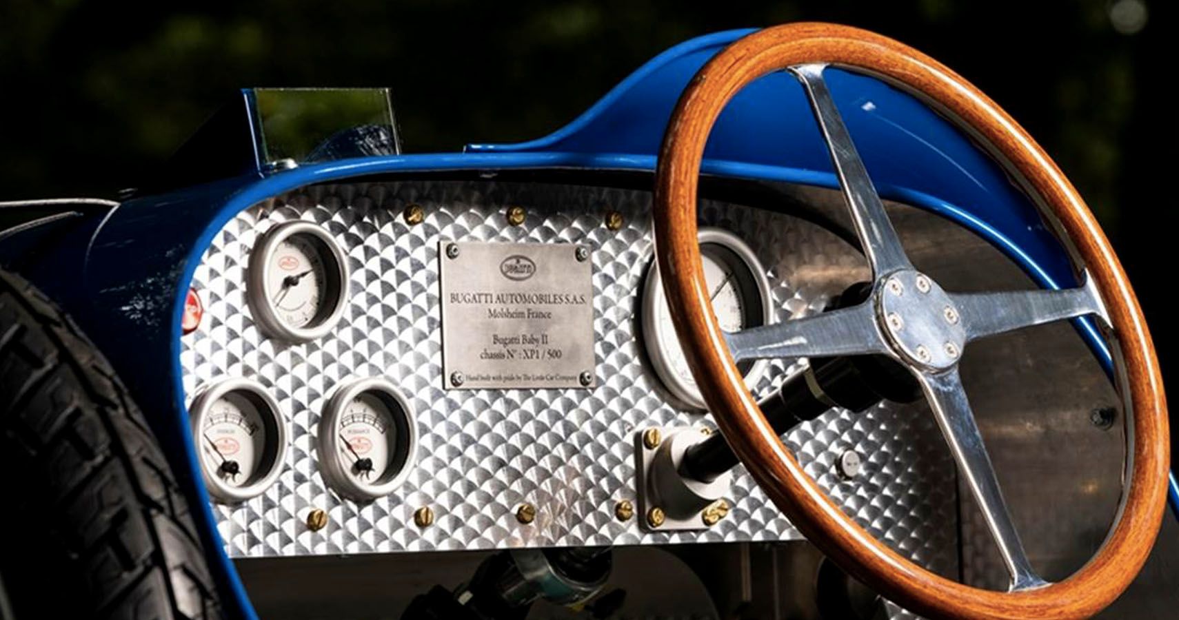 Blue Bugatti Baby II Dashboard View