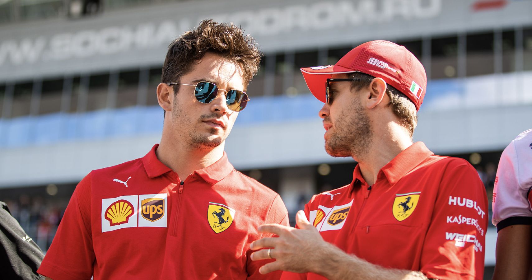 Sebastian Vettel and Charles Leclerc