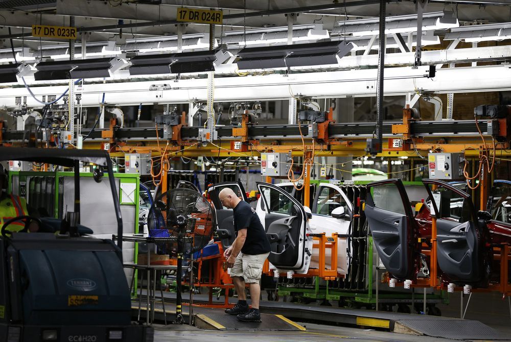 Electric cars being assembled at GM Orion plant