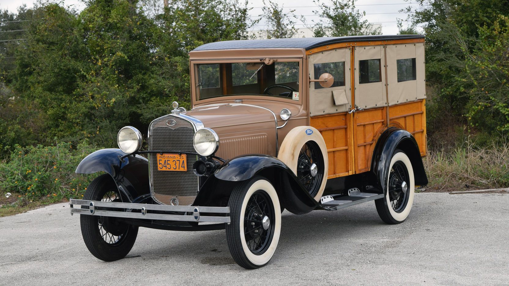 A 1931 Ford Model A Woodie Wagon