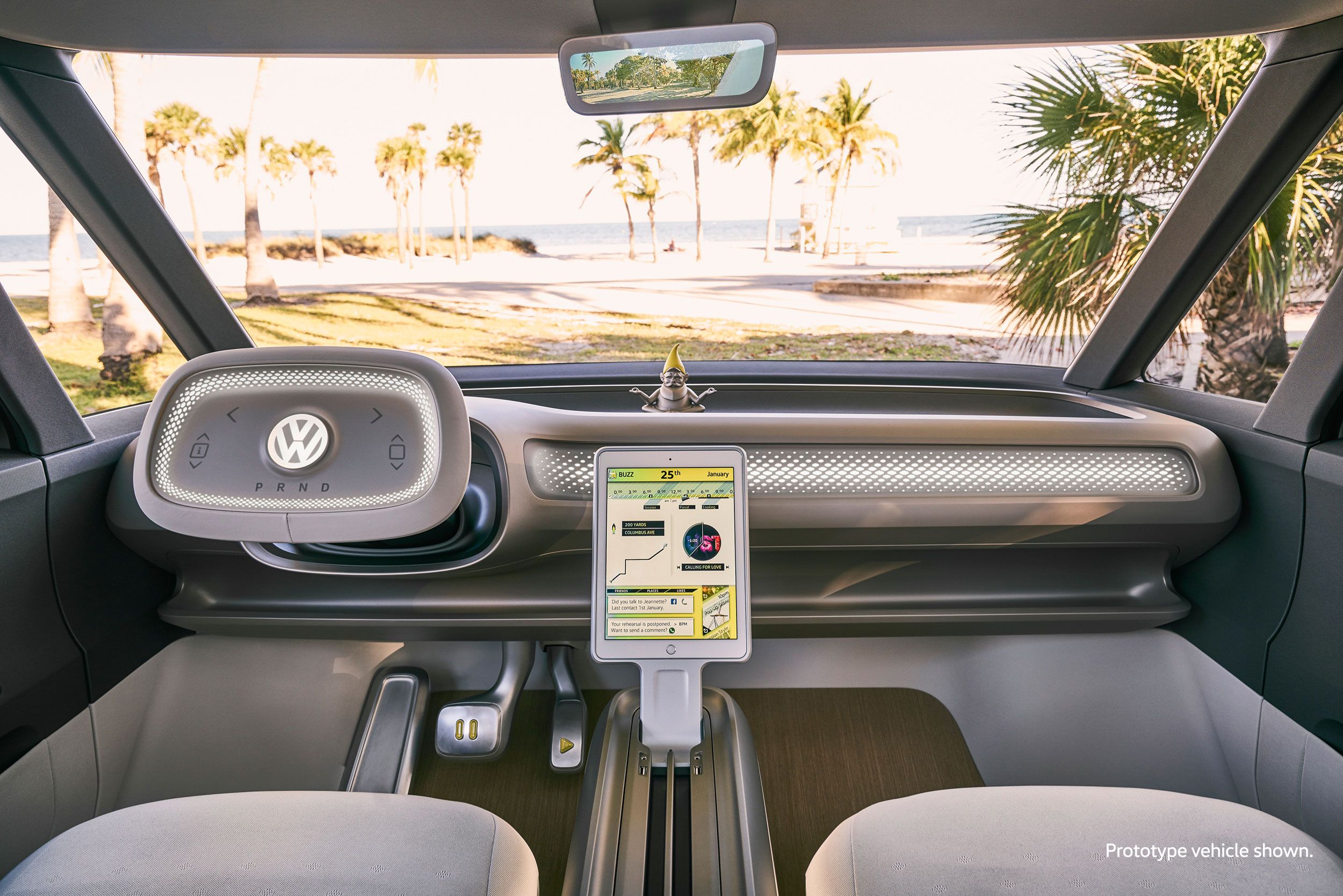 A view of the front seats in the VW I.D. Buzz
