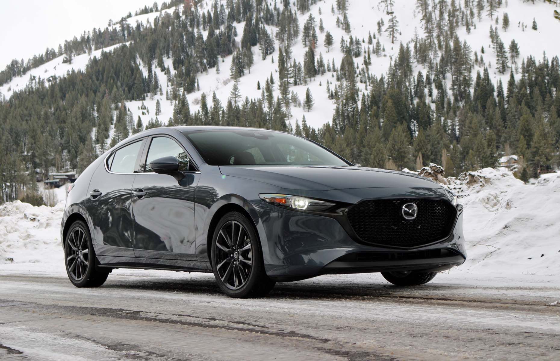 A Mazda 3 AWD in the snow.