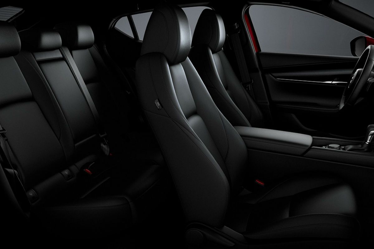A rendering of the Mazda 3's front and rear seats.