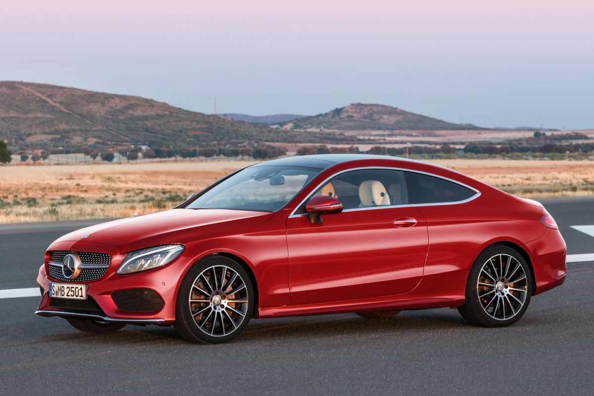 Red Mercedes-Benz C Class Coupe