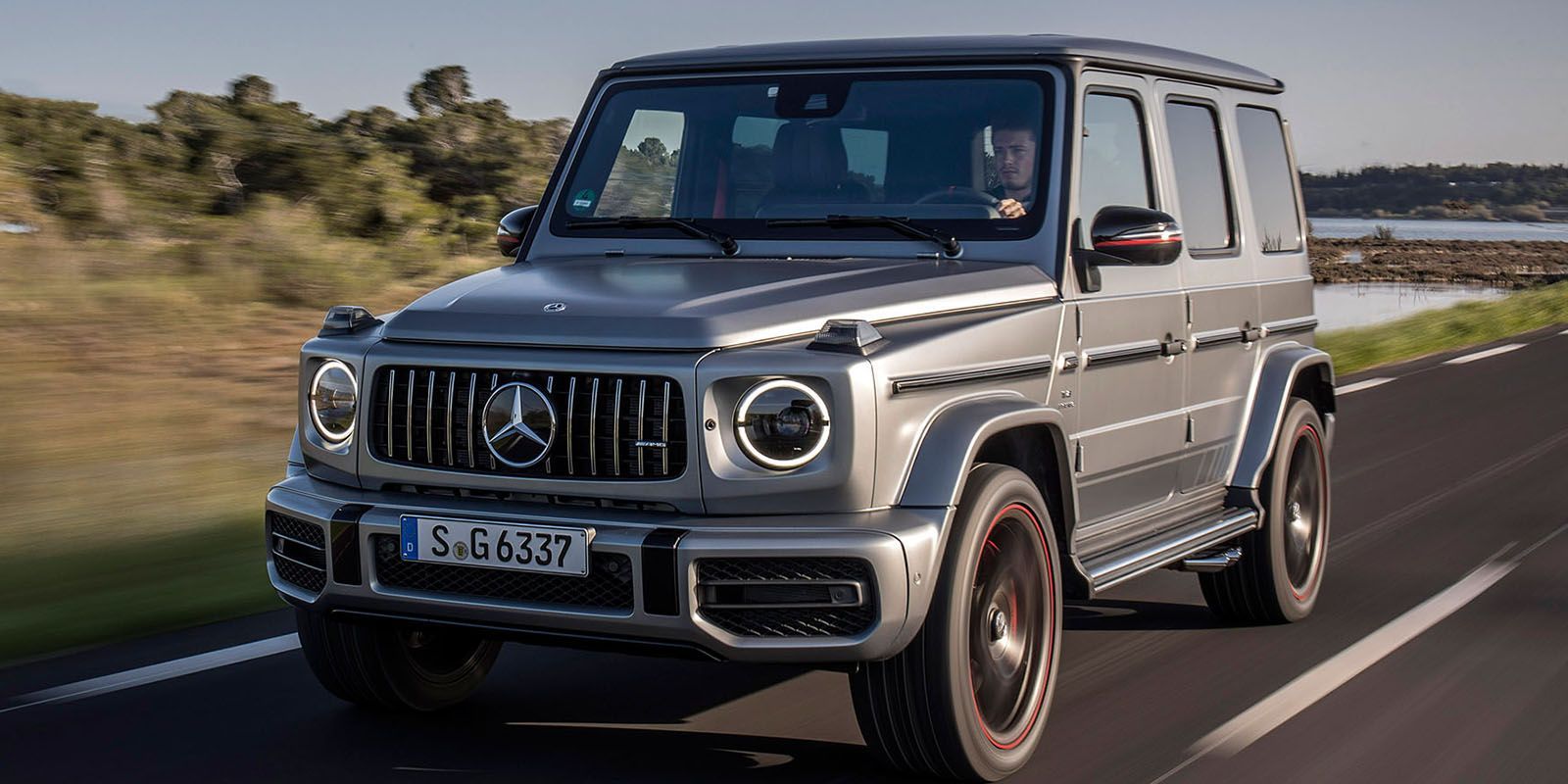 Mercedes-G63-AMG on the road